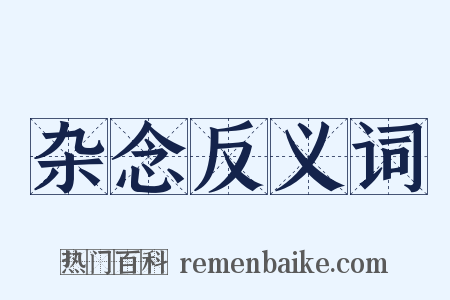 杂念反义词是什么意思的图片
